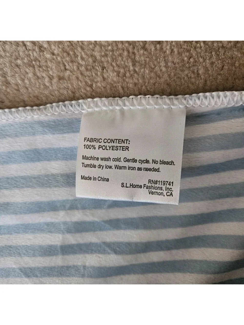 NEW 119741 Reversible Fleece Baby Blanket Gray Blue Letters Alphabet Stripes